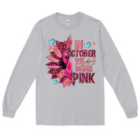 Moon Dust In october we wear pink Long Sleeve Tee - NancyCooperArtShop