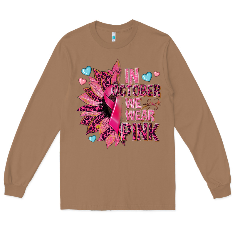 In October We Wear Pink Long Sleeve Tee by NancyCooperArtShop | Teevron