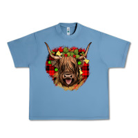 Pebble Blue highland cow  christmas Urban Heavy Tee - JahusDesignShop