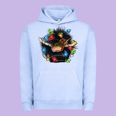 Christmas Black Angus Gnome Urban Hoodie Designed By Cowgirlartshop