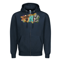Navy one baby cow Zipper Hoodie - NancyCooperArtShop
