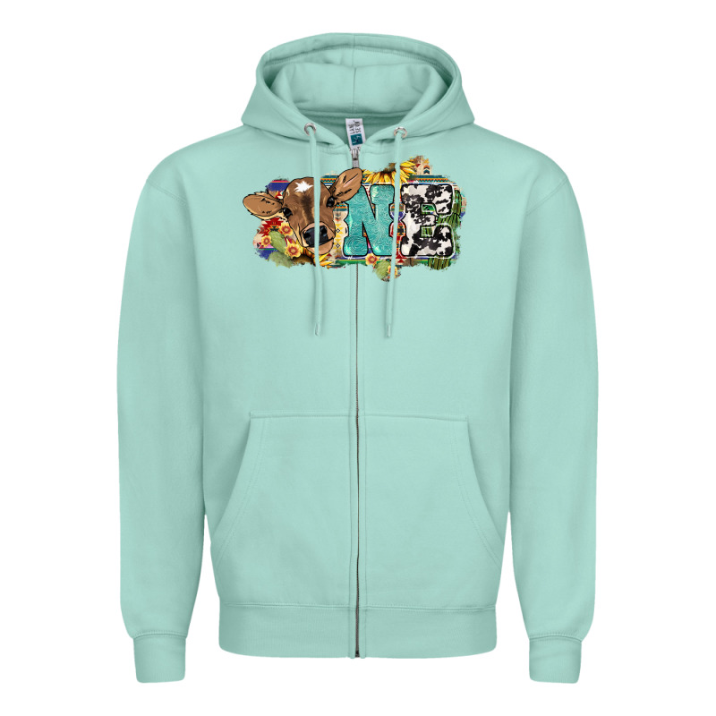 One Baby Cow Zipper Hoodie by NancyCooperArtShop | Teevron
