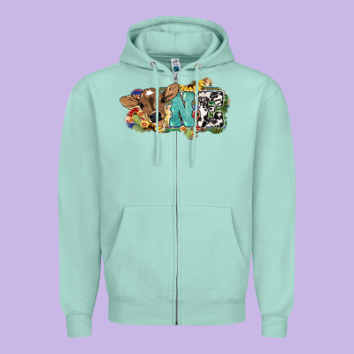 One Baby Cow Zipper Hoodie Designed By Nancycooperartshop