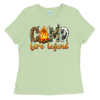 Matcha camp fire legend with fire Ladies Tee - texasbilliewilder