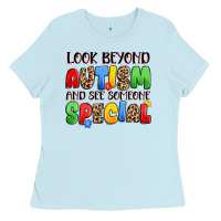 Baby Blue look beyond autism and see someone special Ladies Tee - JahusDesignShop