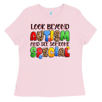 Bubblegum Pink look beyond autism and see someone special Ladies Tee - JahusDesignShop