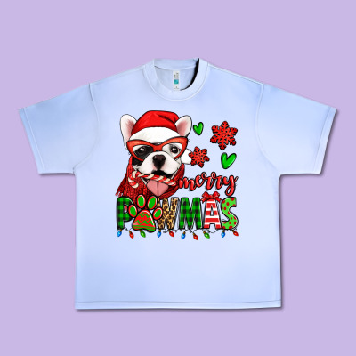 Merry Pawmas Christmas French Bulldog Urban Heavy Tee Designed By Jasminsmagicworld
