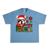 Pebble Blue merry pawmas christmas french bulldog Urban Heavy Tee - Jasminsmagicworld