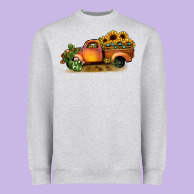 Sunflower Truck Heavyweight Sweatshirt Designed By Jahusdesignshop