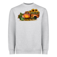Heather Grey sunflower truck Heavyweight Sweatshirt - JahusDesignShop