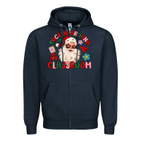 Navy rockin around the classroom Zipper Hoodie - MaliasSmallBusiness