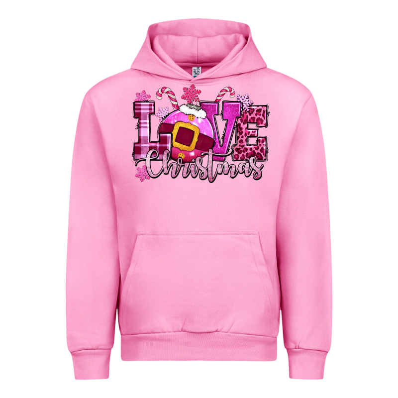 Love Christmas Pink Urban Hoodie by CowGirlArtShop | Teevron