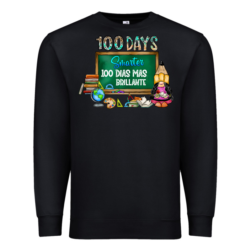100 Days Smarter 100 Dias Mas Brillante Premium Sweatshirt by SublimationCraftShop | Teevron