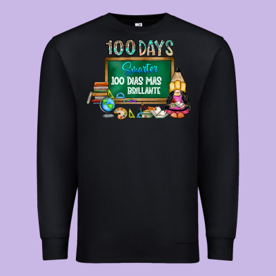 100 Days Smarter 100 Dias Mas Brillante Premium Sweatshirt Designed By Sublimationcraftshop