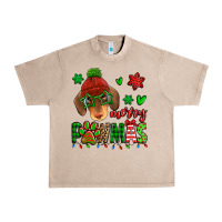 Merry Pawmas Christmas Dachshund Urban Heavy Tee | Teevron