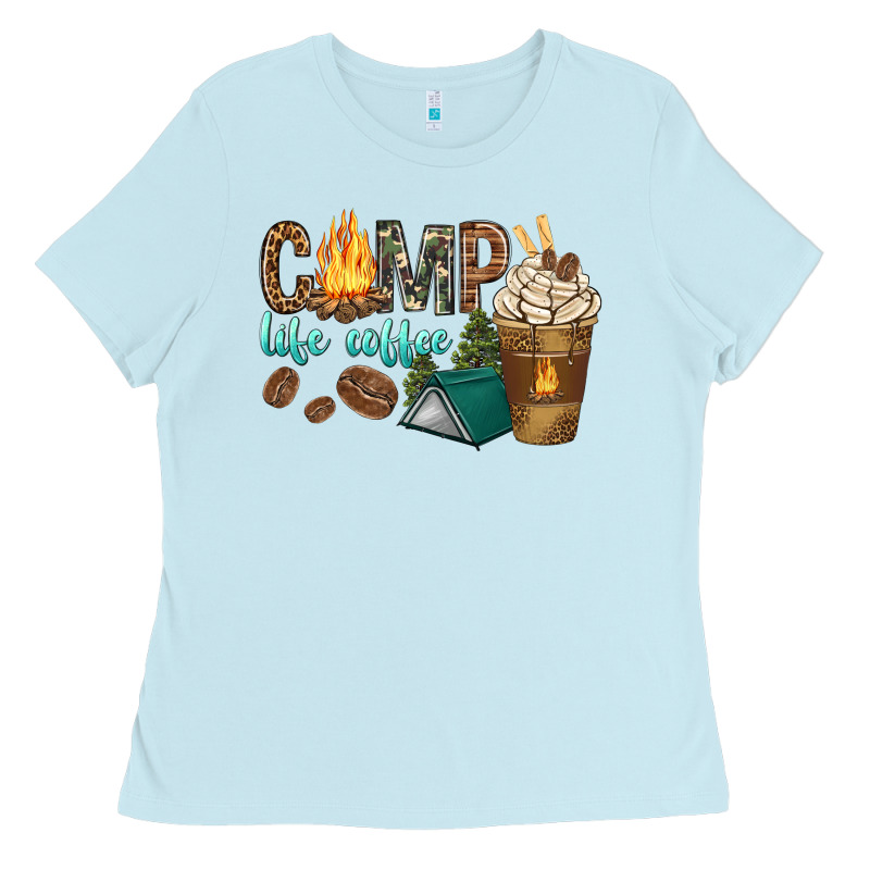 Camp Life Coffee With Coffee Cup Ladies Tee by texasbilliewilder | Teevron
