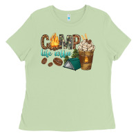 Matcha camp life coffee with coffee cup Ladies Tee - texasbilliewilder