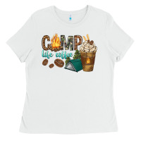 White camp life coffee with coffee cup Ladies Tee - texasbilliewilder