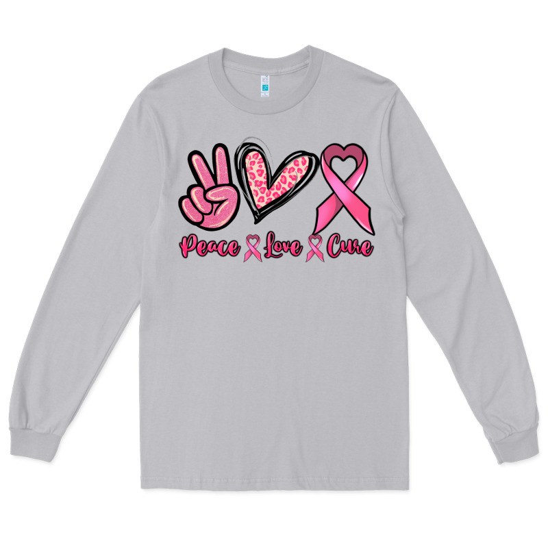 Peace Love Cure Long Sleeve Tee by NancyCooperArtShop | Teevron