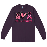 Plum Peace love cure Long Sleeve Tee - NancyCooperArtShop