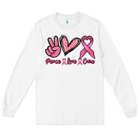 White Peace love cure Long Sleeve Tee - NancyCooperArtShop