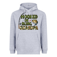 Heather Grey fish lures hooked on being grandpa Heavyweight Hoodie - Artiststas