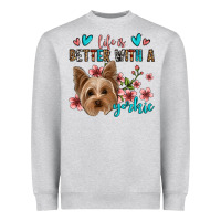 Life Is Better With A Yorkie Heavyweight Sweatshirt | Teevron
