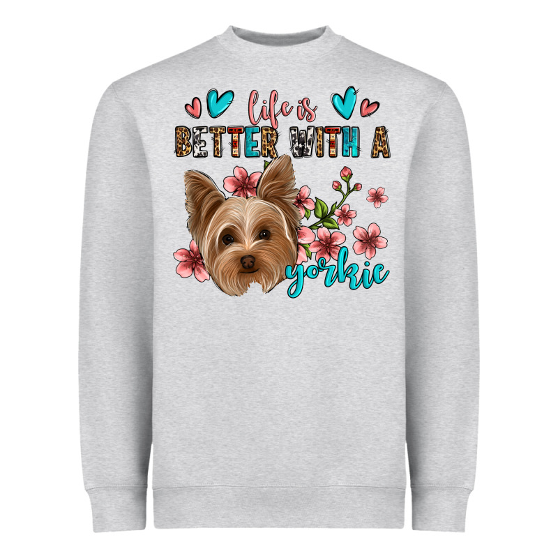 Life Is Better With A Yorkie Heavyweight Sweatshirt by Jasminsmagicworld | Teevron