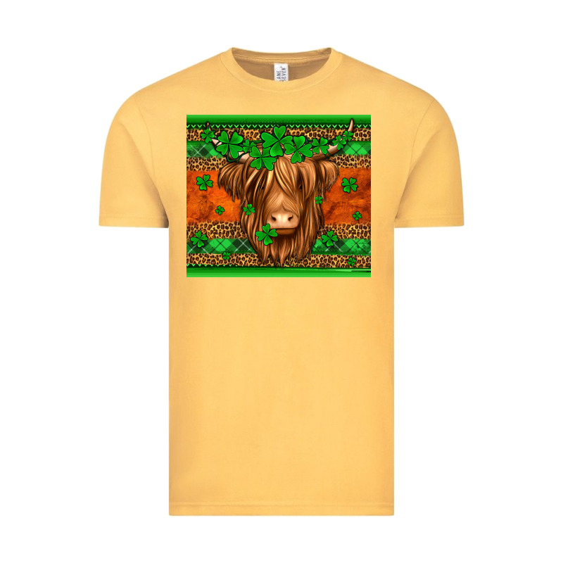 St Patricks Day Long Haired Cow Vintage Tee by Jasminsmagicworld | Teevron