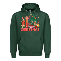 Sports Green red christmas bunny 1st christmas Zipper Hoodie - MaliasSmallBusiness