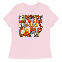 Bubblegum Pink campers gonna camp western Ladies Tee - texasbilliewilder