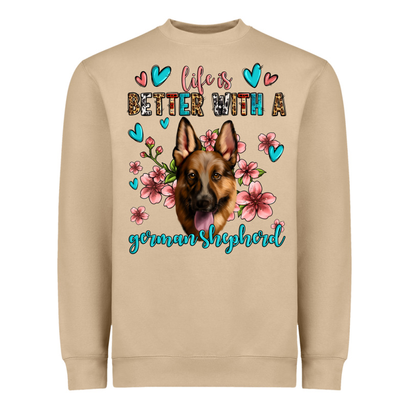 Life Is Better With A German Shepherd Heavyweight Sweatshirt by Jasminsmagicworld | Teevron