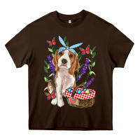 Chocolate Brown Easter Beagle Heavy Core Tee - RanaPortraitStore