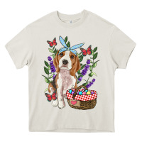 Cream Easter Beagle Heavy Core Tee - RanaPortraitStore