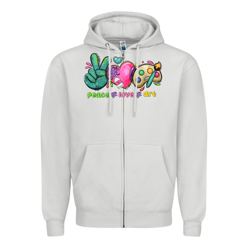 Peace Love Art Zipper Hoodie by NancyCooperArtShop | Teevron