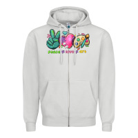 Dove Grey peace love art Zipper Hoodie - NancyCooperArtShop