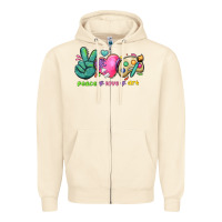 Sandshell peace love art Zipper Hoodie - NancyCooperArtShop