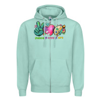 Seafoam peace love art Zipper Hoodie - NancyCooperArtShop