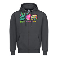 Smoke peace love art Zipper Hoodie - NancyCooperArtShop