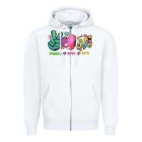 White peace love art Zipper Hoodie - NancyCooperArtShop