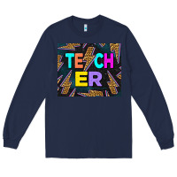 Navy Western Teacher Flash Long Sleeve Tee - LillyAllenDesigns