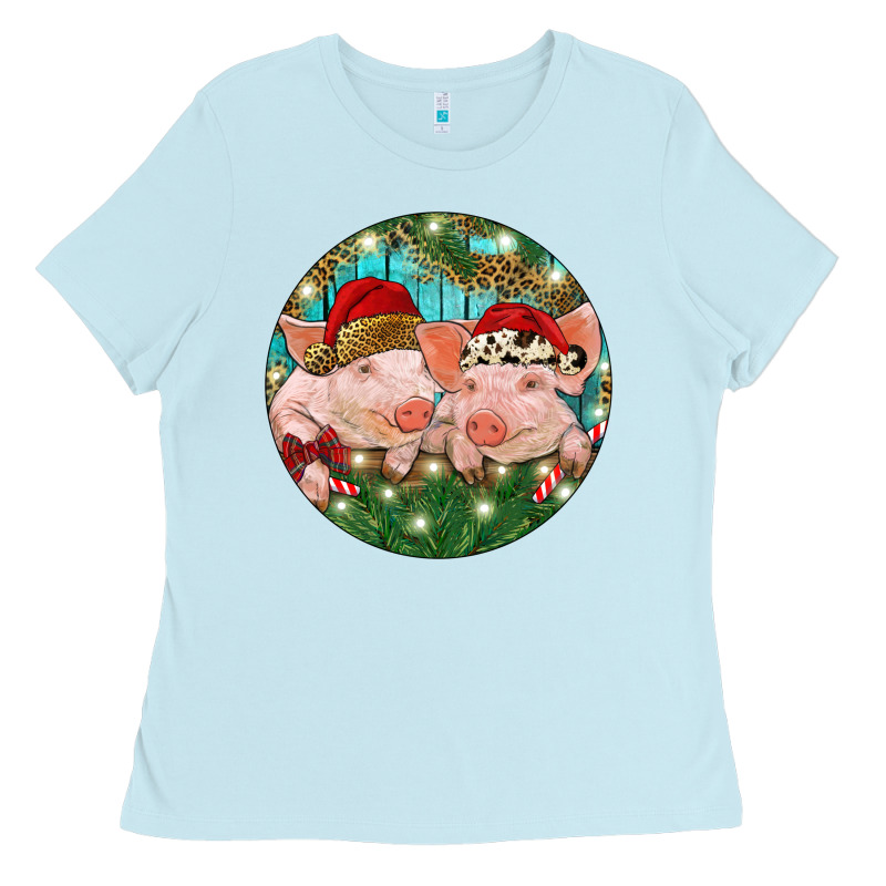Christmas Pigs Ladies Tee by RanaPortraitStore | Teevron