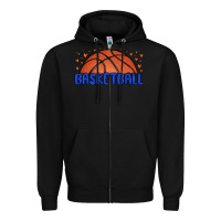 Black basketball Zipper Hoodie - MaliasSmallBusiness