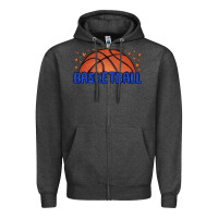Charcoal Heather basketball Zipper Hoodie - MaliasSmallBusiness