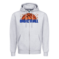 Heather Grey basketball Zipper Hoodie - MaliasSmallBusiness