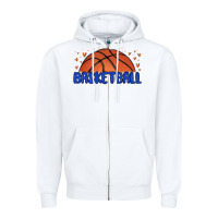 White basketball Zipper Hoodie - MaliasSmallBusiness