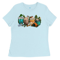 Baby Blue camping coffee cups Ladies Tee - texasbilliewilder