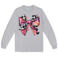 Moon Dust coquette bow floral checkered pattern Long Sleeve Tee - JahusDesignShop
