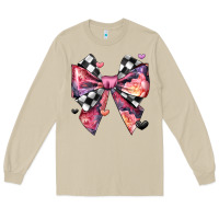 Mushroom coquette bow floral checkered pattern Long Sleeve Tee - JahusDesignShop