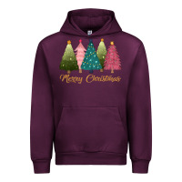 Mauve Wine merry christmas trees Urban Hoodie - CowGirlArtShop